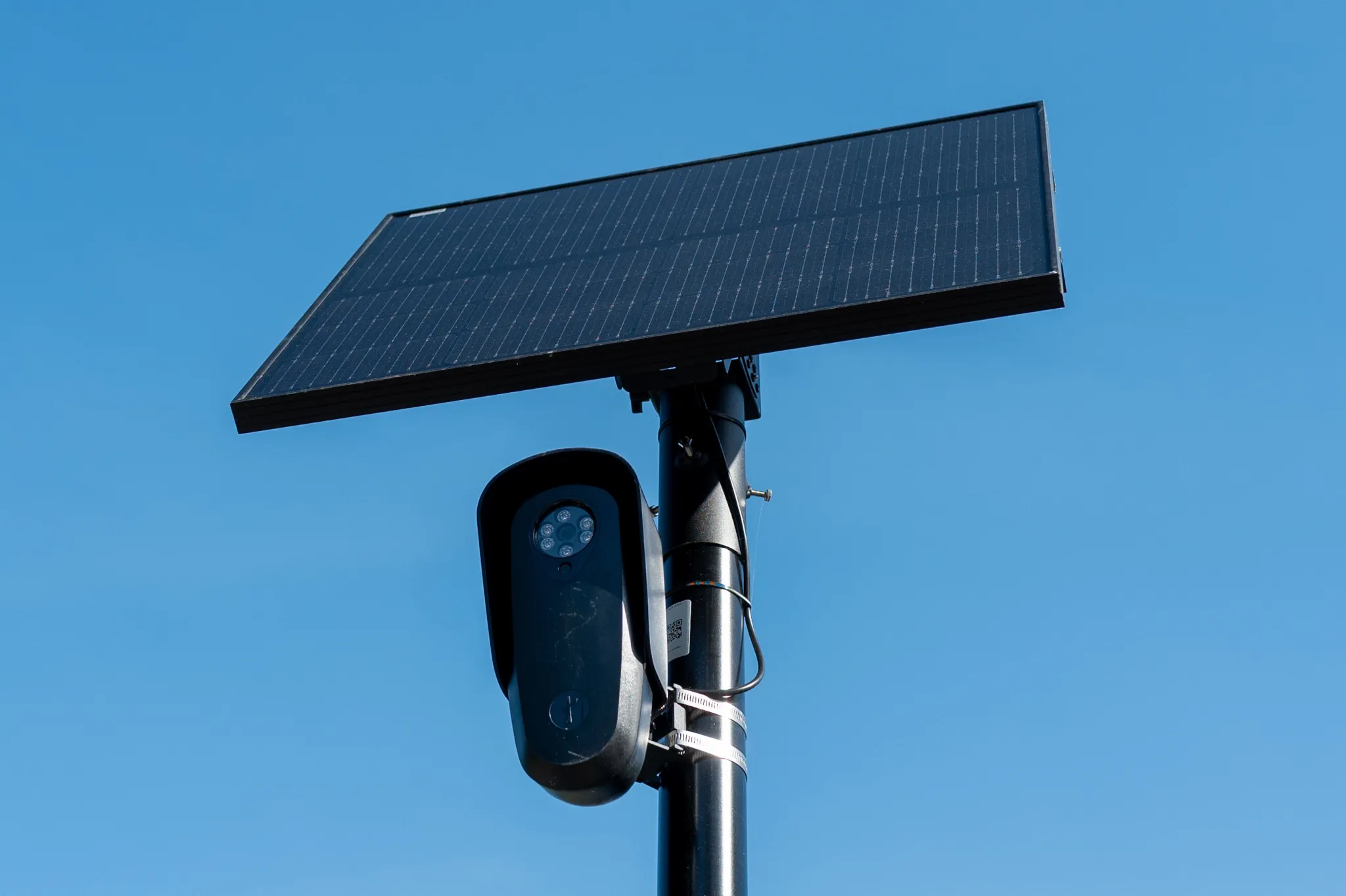 Flock camera and solar panel, Pleasant Hill, April 2026. File photo: Smith Collection/Gado/Getty Images.