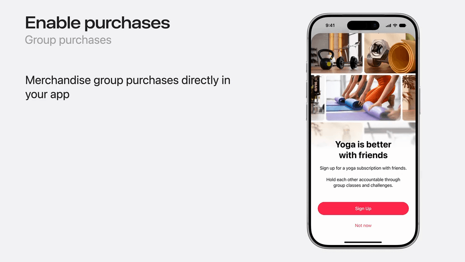 Apple’s WWDC26 demonstration shows the upcoming consumer group-subscription flow, separate from the business and school volume purchases now available.