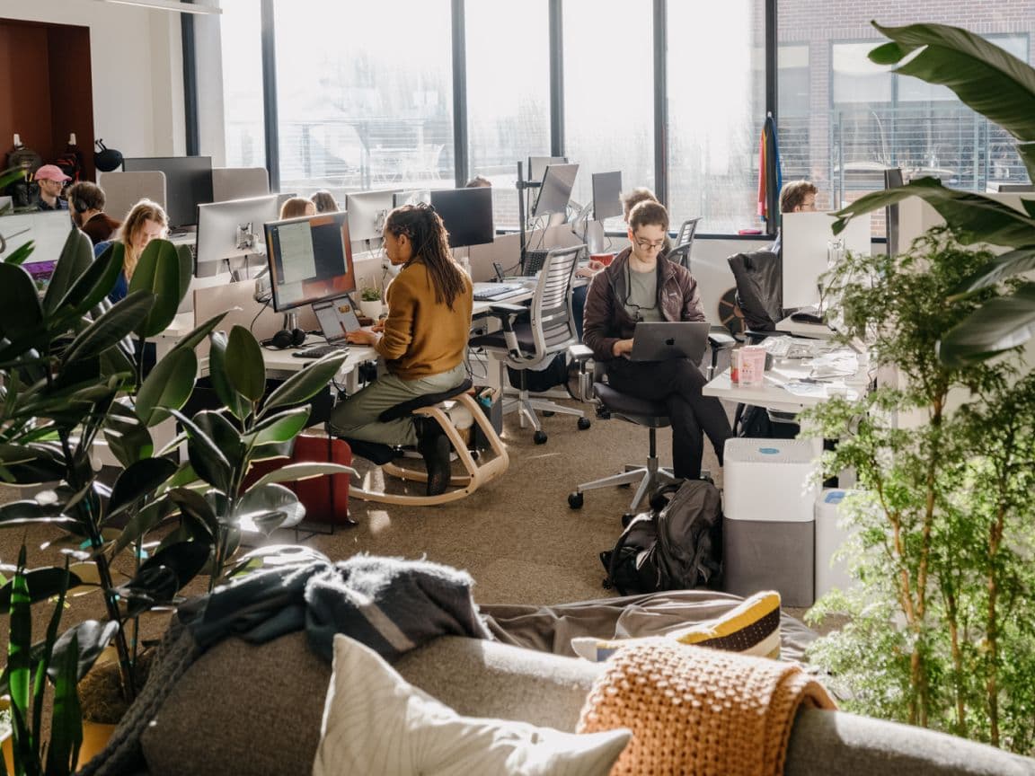 Anthropic’s official archive photograph of its office and staff, from its company Operations section; not a photograph of the IPO filing or an investor meeting.