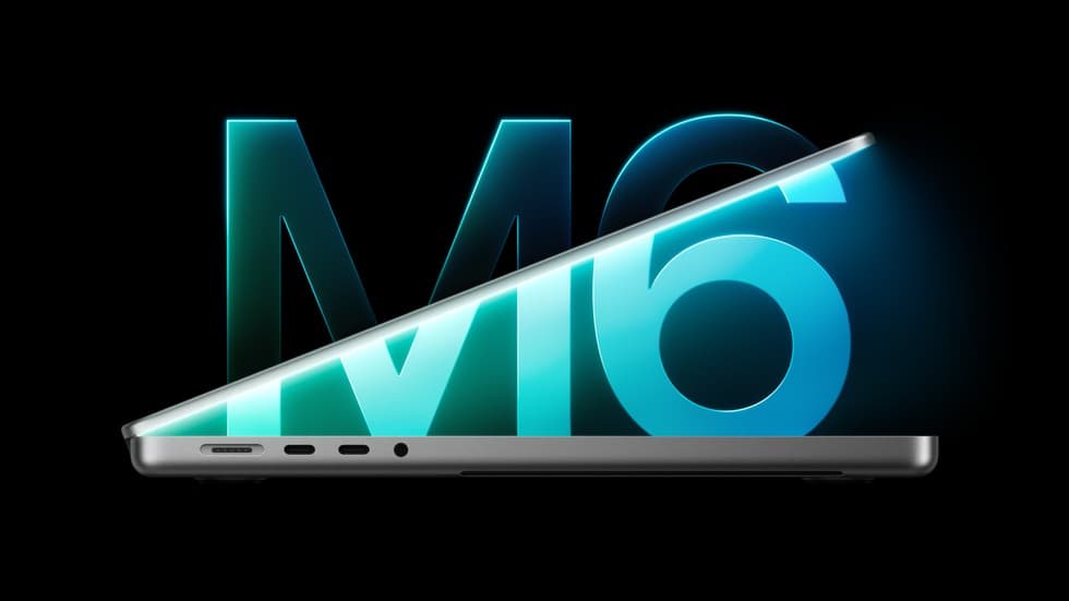 Apple’s official product visual of the 14-inch MacBook Pro with M6. Vendor performance claims have not been independently tested.