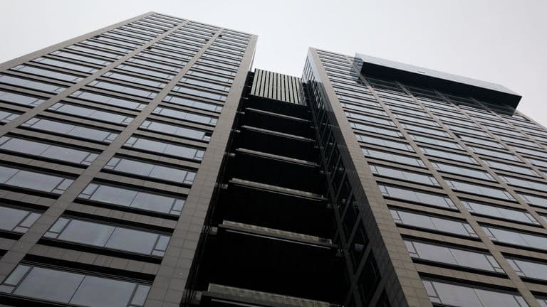Archive Sky News photograph, published February 11, 2025, of the building housing DeepSeek’s Hangzhou headquarters; not a photograph of the reported funding round.